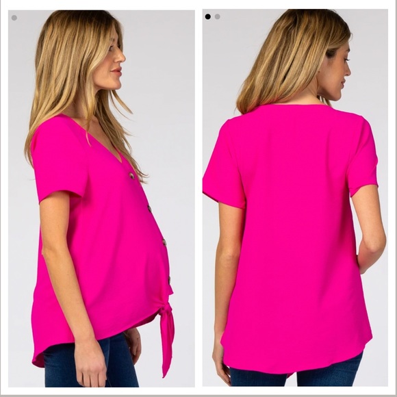 NWT hot pink maternity top - Picture 2 of 3